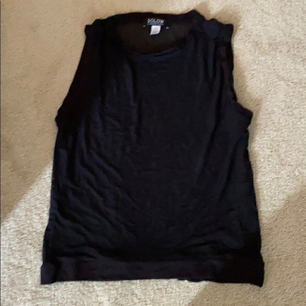 Solow black mesh muscle tee XS